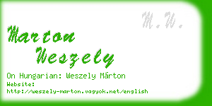 marton weszely business card