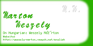 marton weszely business card